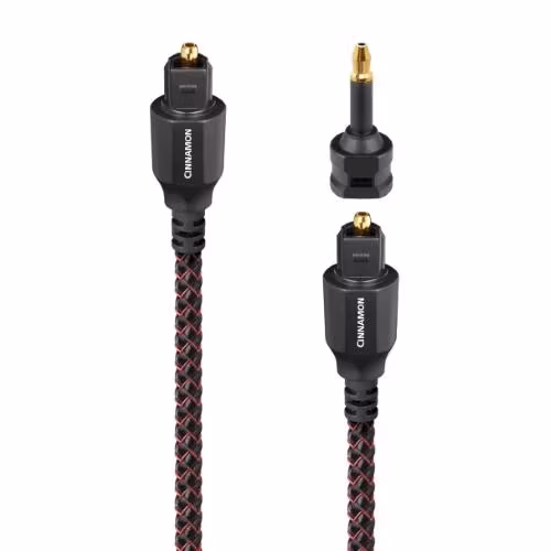 Оптичен кабел AudioQuest Cinnamon Optical AudioQuest Cinnamon Optical оптичен кабел с ниска дисперсия и Mini‑Toslink адаптер