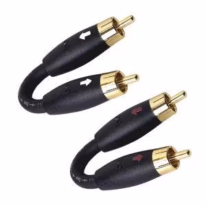 Audio Arte - магазин за аудио и видео техника AudioQuest Pre‑Amp Jumpers – комплект от два RCA male‑to‑male джъмпера с позлатени конектори, PSC+ проводници и насочена конструкция