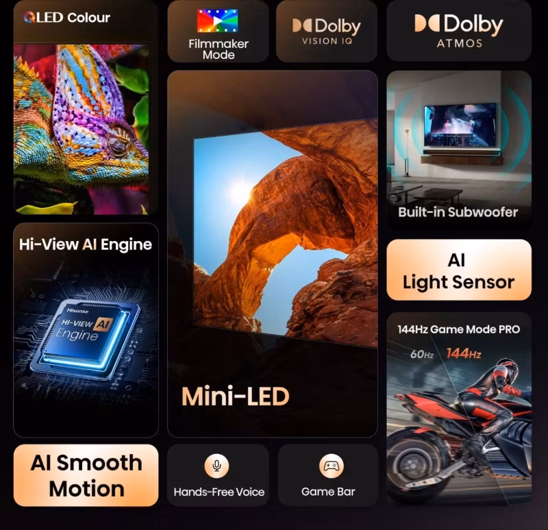 Телевизор Hisense 85U7Q Hisense 85U7Q 85 инча 4K ULED Mini-LED Smart TV