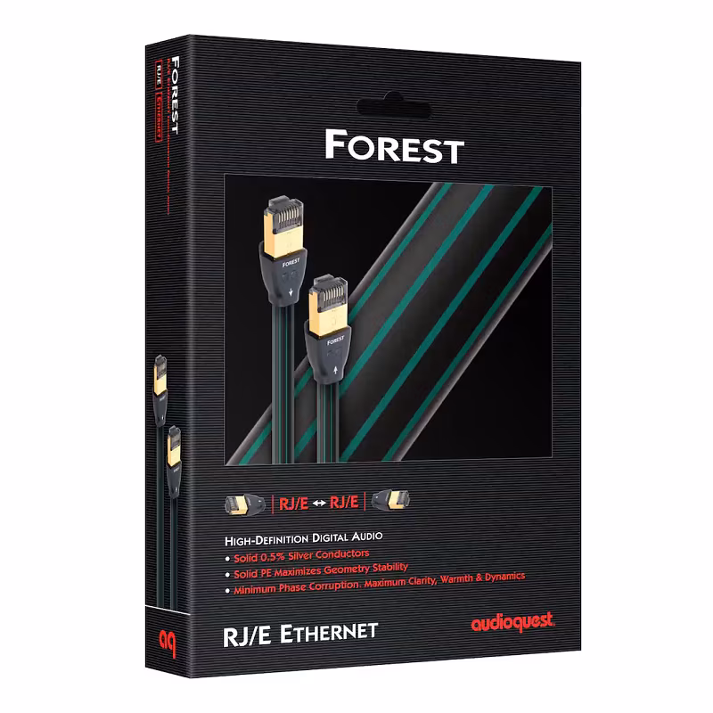 Интернет кабел AudioQuest Forest RJ/E AudioQuest Forest RJ/E Ethernet кабел с RJ45 конектори за стабилна връзка