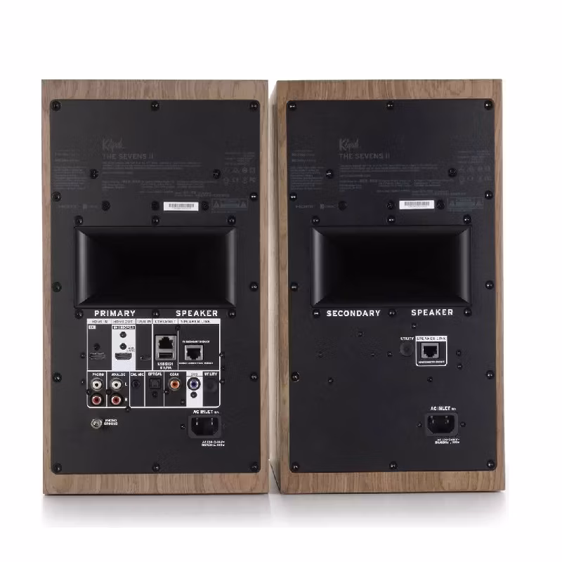 Активна тонколона Klipsch The Sevens II Klipsch The Sevens II активни Hi‑Fi тонколони с Dolby Atmos, HDMI 2.1 eARC и премиум дървен дизайн